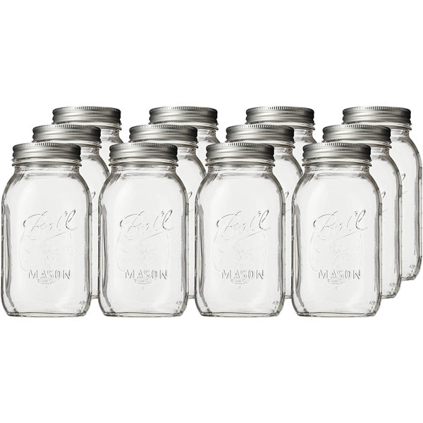 Ball 62000 Regular Mouth Mason Jars, 1 Quart (32 Oz), Box Of 12 Wayfair
